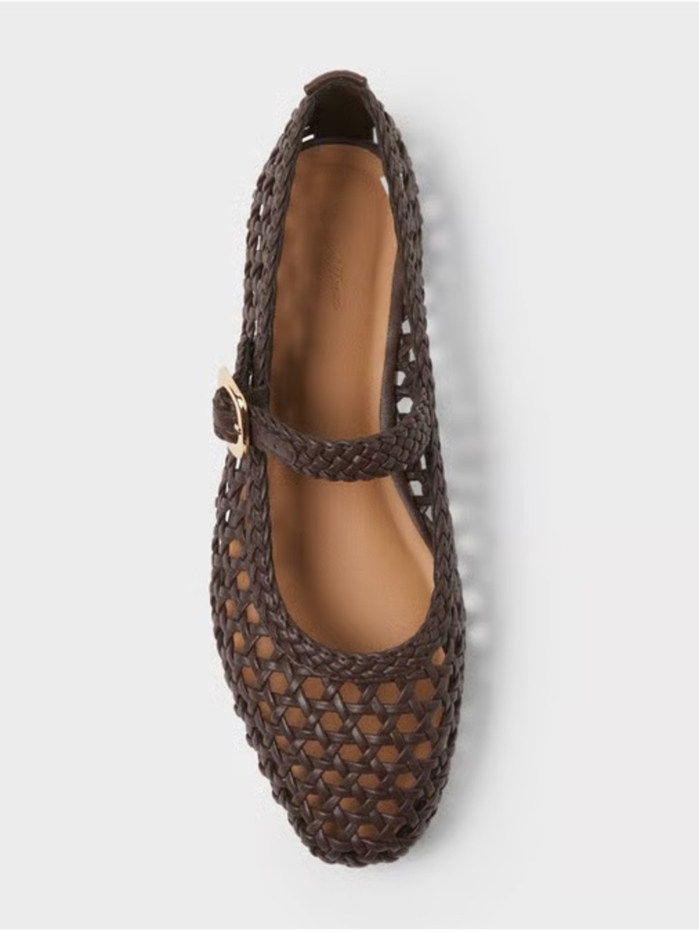 Universal Thread Braided Mary Jane Flats - Dark Brown with Gold Buckle - Picture 3 of 6